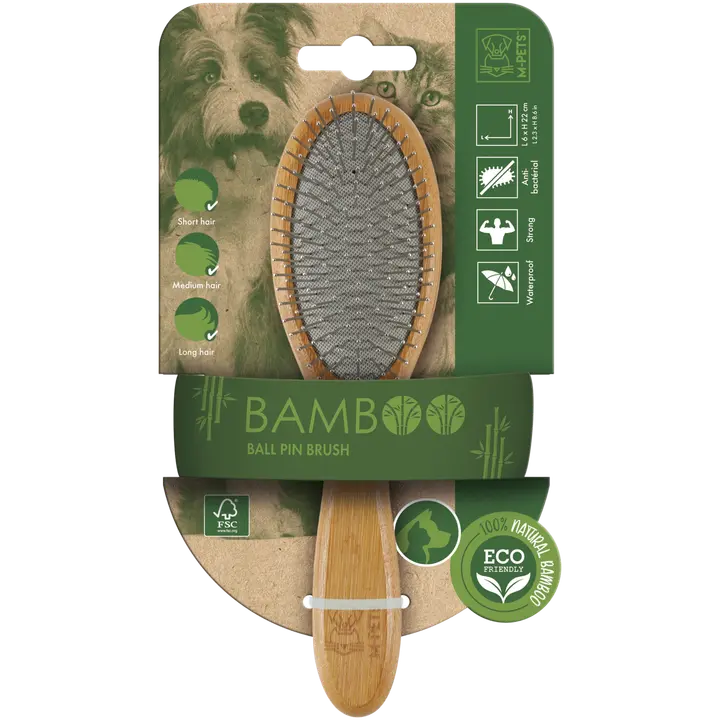 M-Pets BAMBOO harja metallipiikeillä