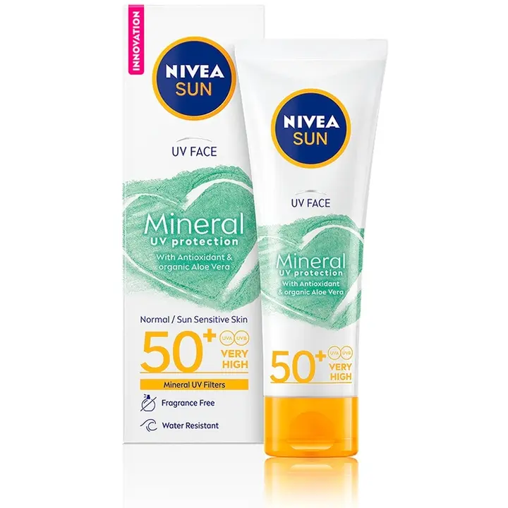NIVEA SUN 50ml UV Face Mineral Sunscreen SK50+ -aurinkovoide