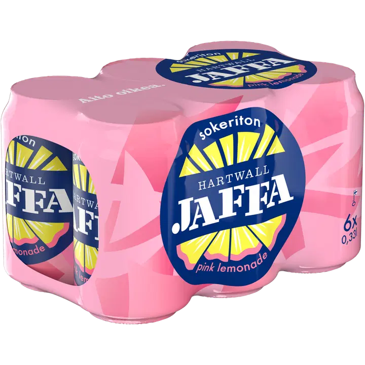 6 x Hartwall Jaffa Pink Lemonade Sokeriton virvoitusjuoma 0,33 l