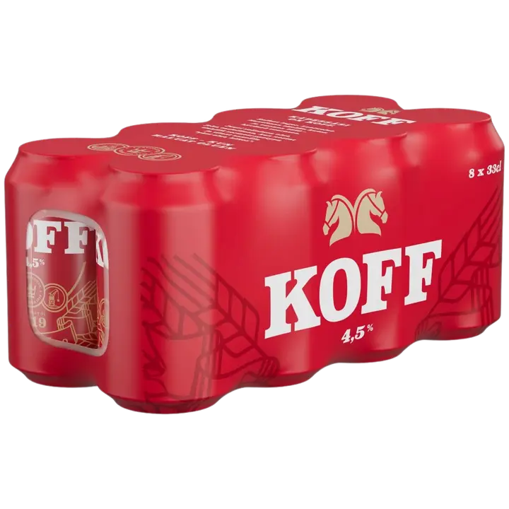 8-pack Koff Lager olut 4,5 % tölkki 0,33 L