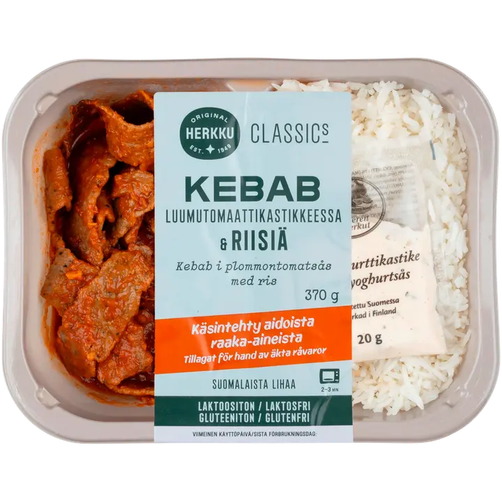 Herkku Classics Kebab luumutomaattikastikkeessa ja riisiä 370g