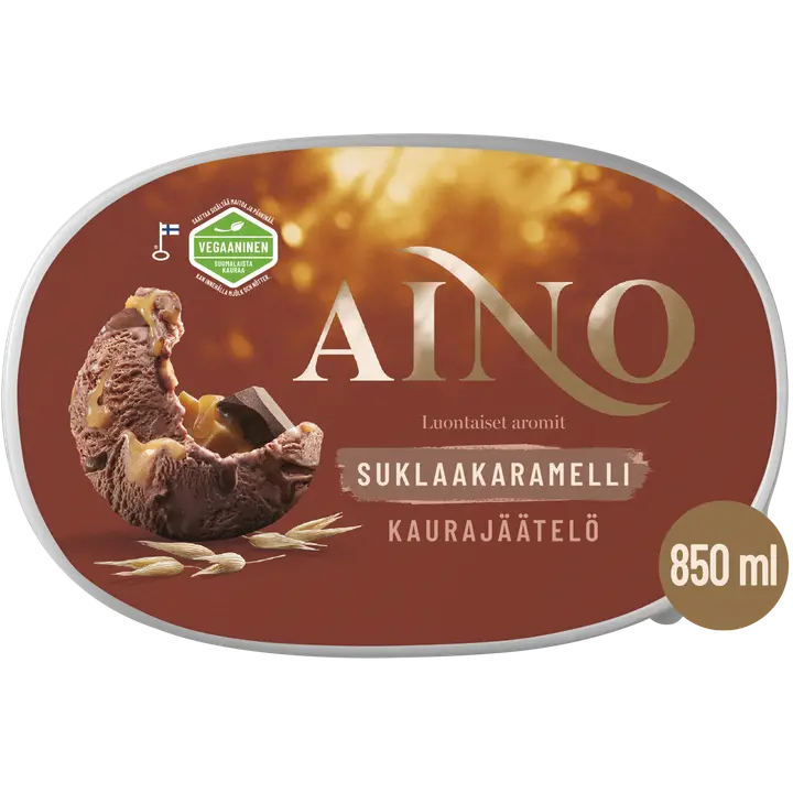 Aino Suklaakaramelli vegaaninen kaurajäätelö 508g/850ml