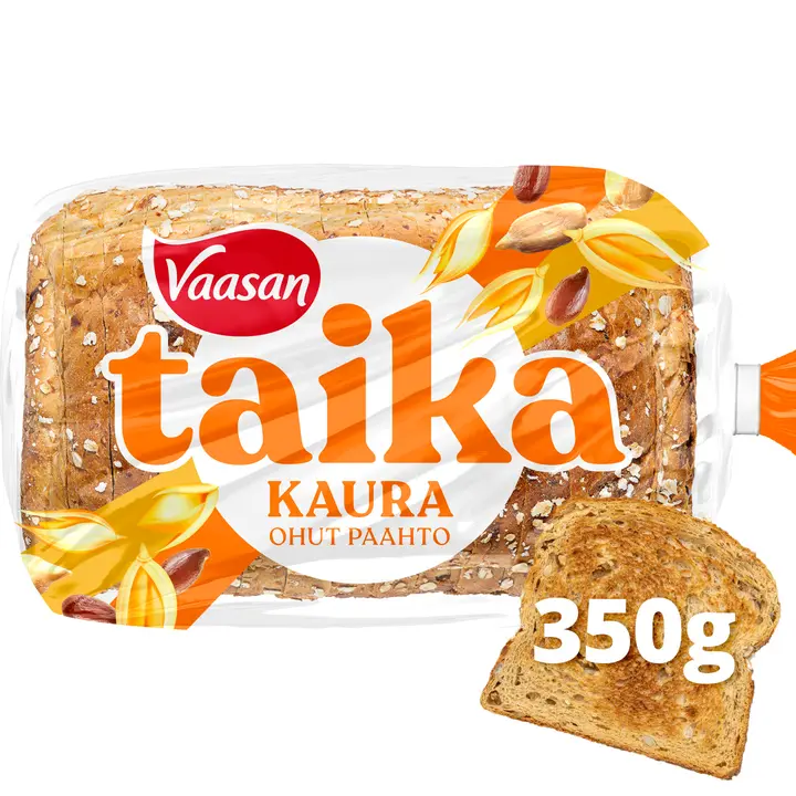 Vaasan Taika Täysjyväkaura 350g Ohut paahtoleipä