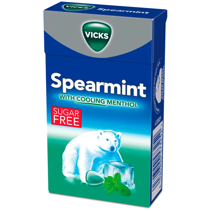 Vicks Spearmint sokeriton kurkkupastilli mentolilla 40g