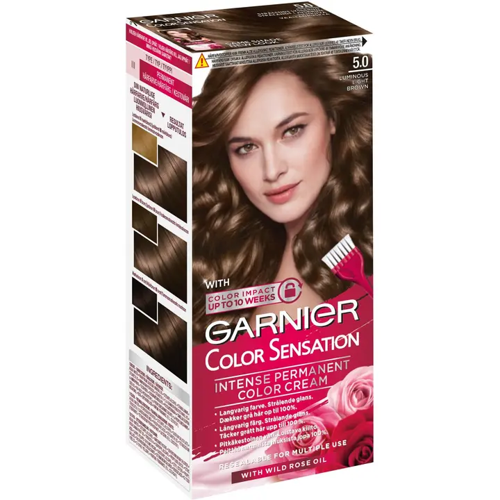Garnier Color Sensation 5.0  Luminous Light Brown Hehkuva vaaleanruskea kestoväri 1 kpl