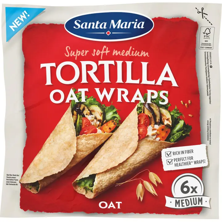Santa Maria Tortilla Oat Medium kauratortilla (6-pack) 240g
