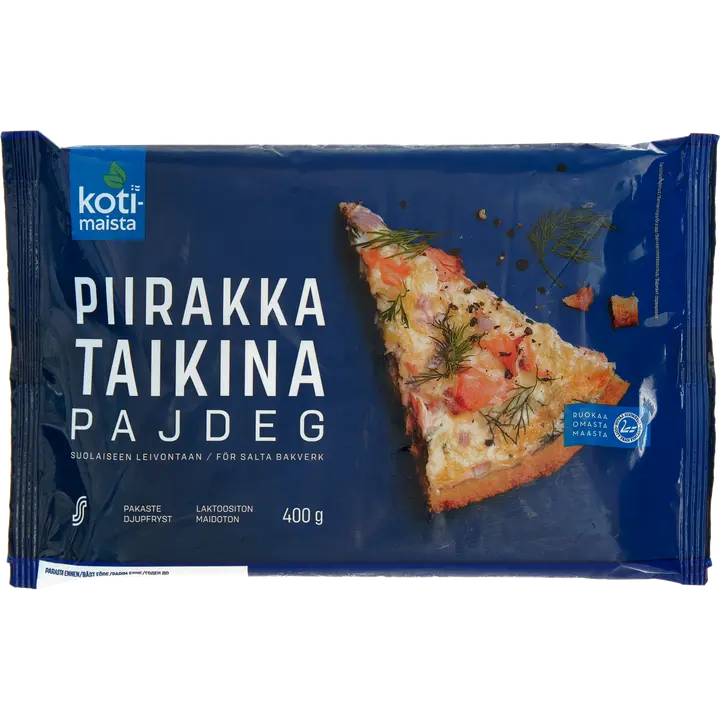 Kotimaista 400 g piirakkataikina pakaste laktoositon, maidoton