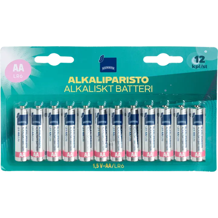 Rainbow alkaliparisto AA/LR6 1,5V 12kpl