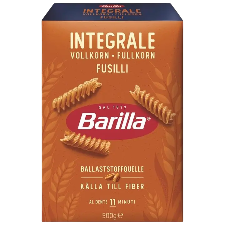 Barilla Täysjyvä Fusilli täysjyvädurumvehnästä valmistettu pasta 500g