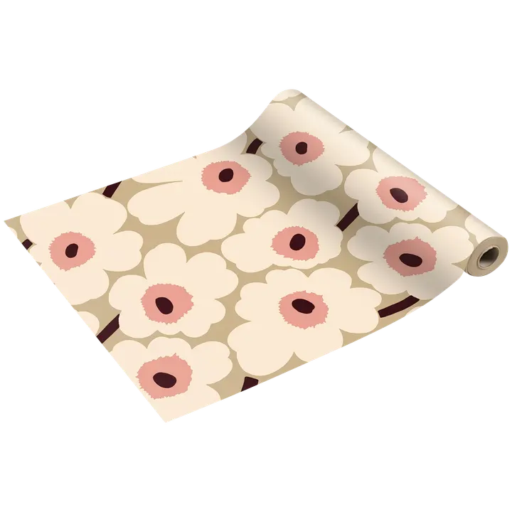 Marimekko Unikko beigeroosa kaitaliina 1kpl/0,4x4,8m