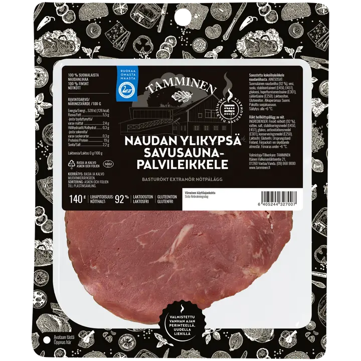 Tamminen naudan ylikypsä savusaunapalvileikkele 140g