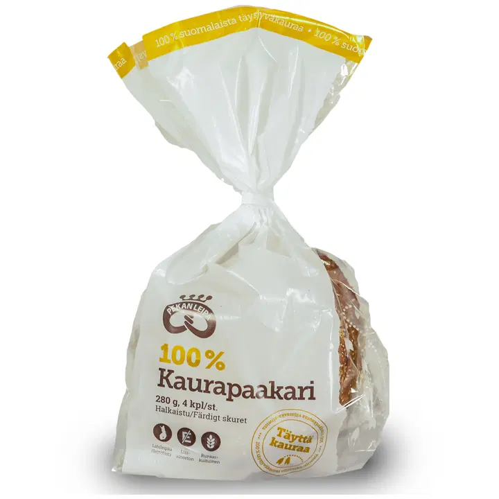 Pekan Leipä 100% Kaurapaakari halk 4kpl 280g