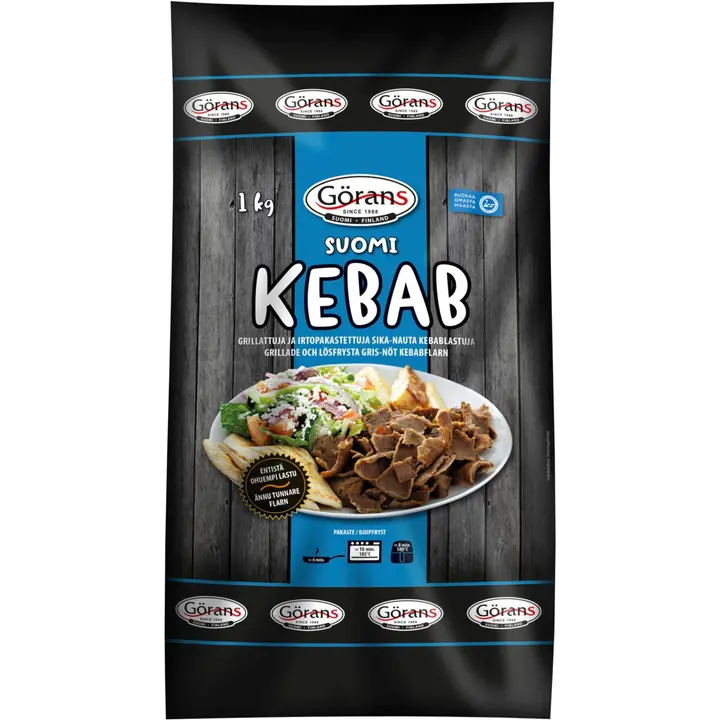 Görans Suomi Kebablastut 1 kg, grillatut ja irtopakastetut