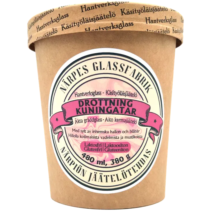 Närpes Glassfabrik jäätelötehdas kuningatarkermajäätelö laktoositon 480 ml 380 g