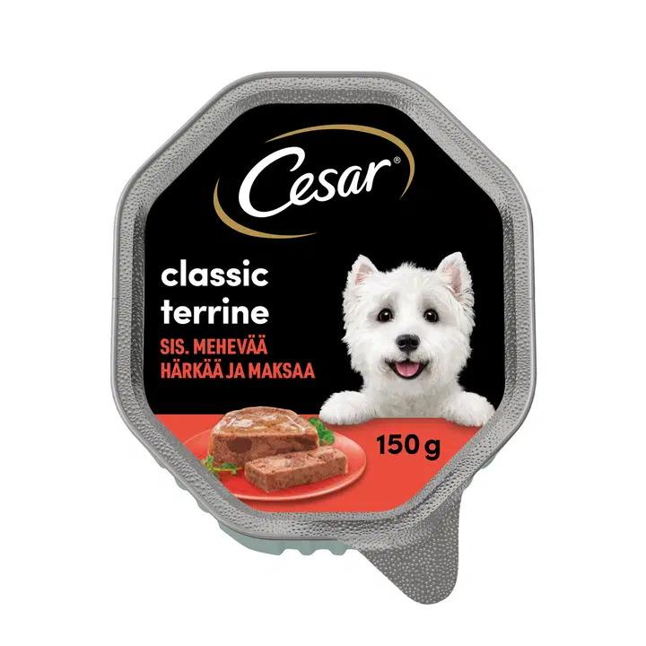 Cesar Classic Terrine sis. Härkää ja Maksaa terriinissä - Koiran märkäruoka annosrasiassa - (150 g)