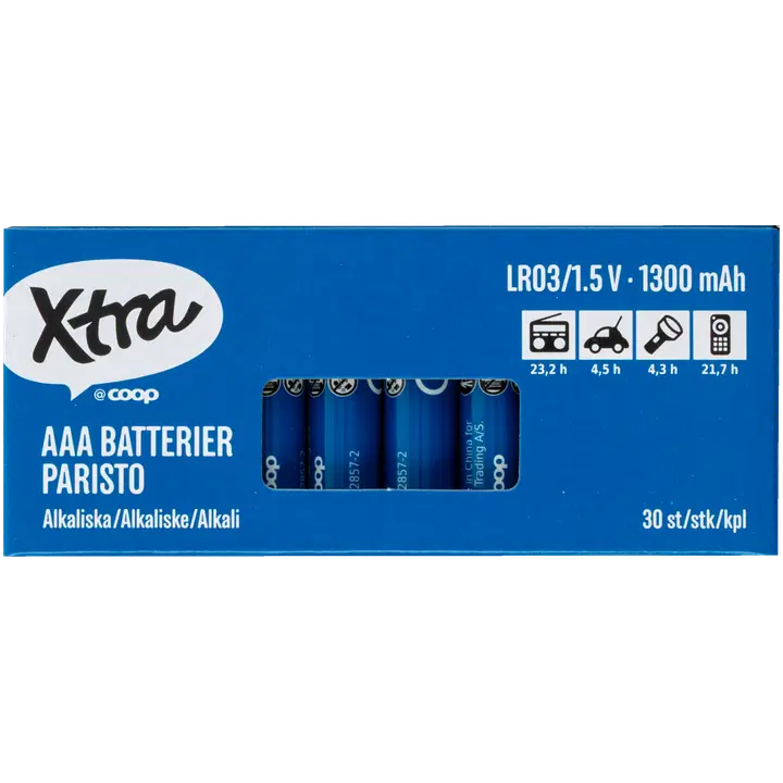 Xtra alkaliparisto AAA/LR03 30kpl