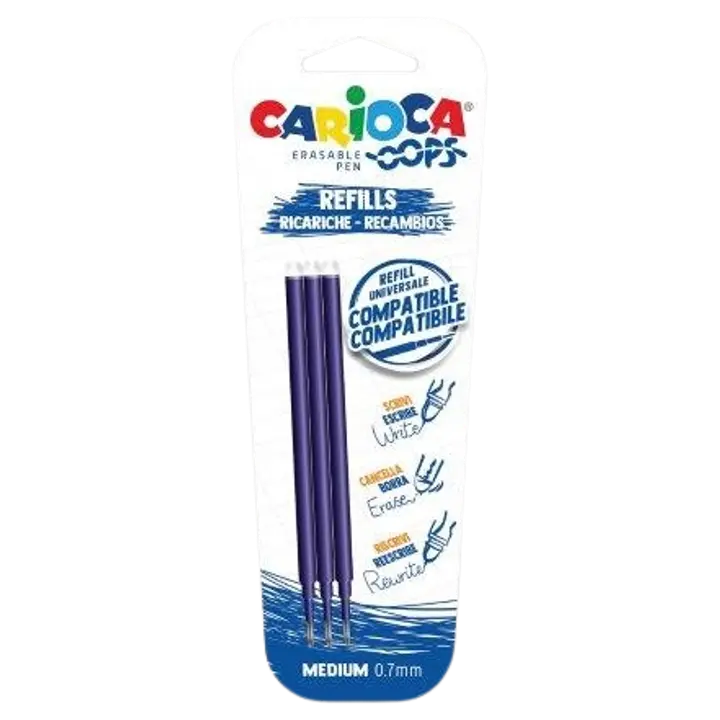 Südamikud kirjuta-kustuta carioca oops 3 sinist, blistris