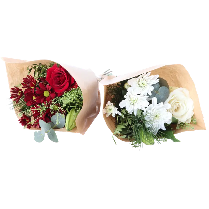 Joulukimppu, lajitelma, punainen tai valkoinen sekakimppu, 7 oksaa, 40cm