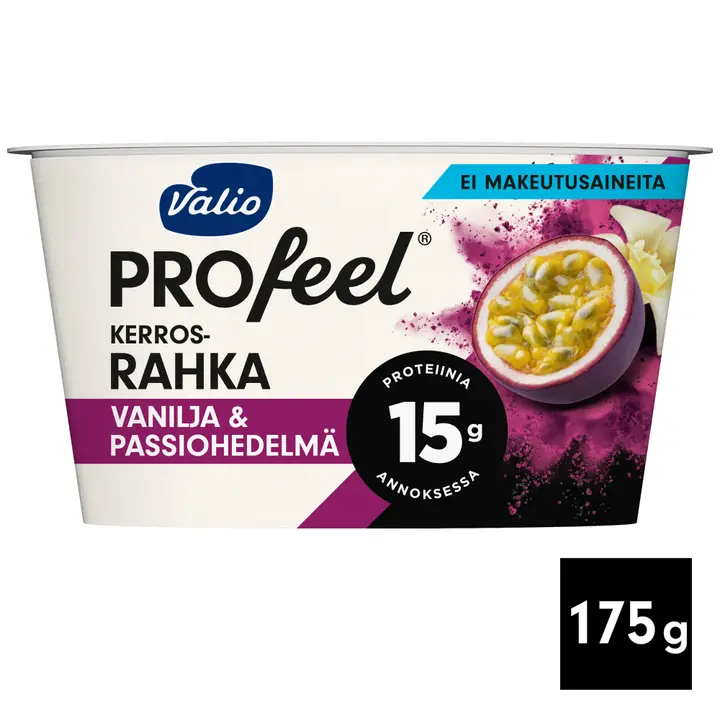 Valio PROfeel® kerrosrahka 175 g vanilja & passiohedelmä laktoositon