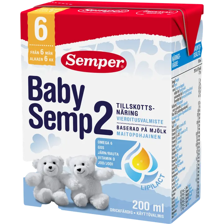 Semper BabySemp 2 200ml käyttövalmis maitopohjainen vieroitusvalmiste alkaen 6kk