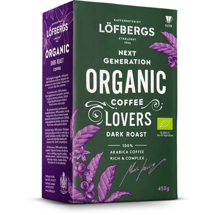 Löfbergs Organic Dark roast kahvi 450g Luomu