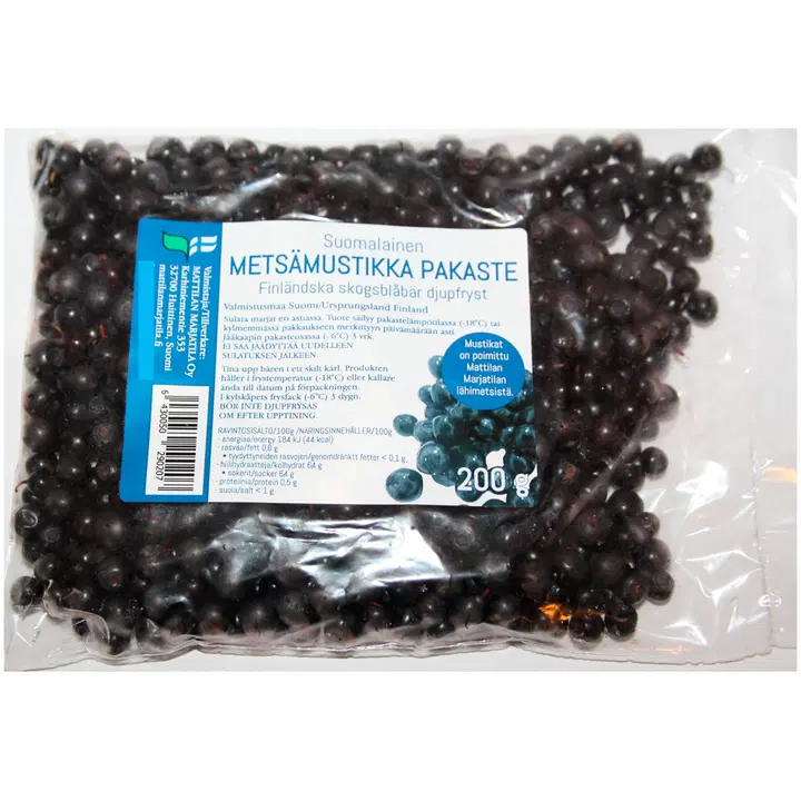 Suomalainen metsämustikka Mattilan Marjatila 200 g pakaste