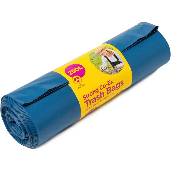 McLean Professional Home Vahva jätesäkki, sininen LDPE, 250L, 5kpl/rll