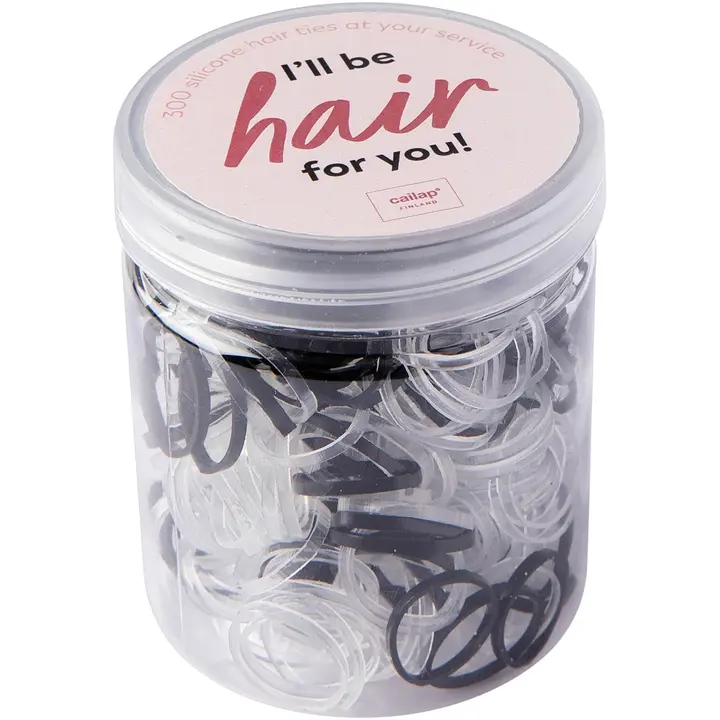 Cailap silikoonkummid juustele must ja läbipaistev 300tk