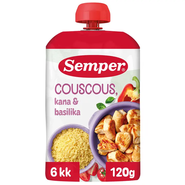 Semper Couscous kana & basilika lastenateria 6kk 120g
