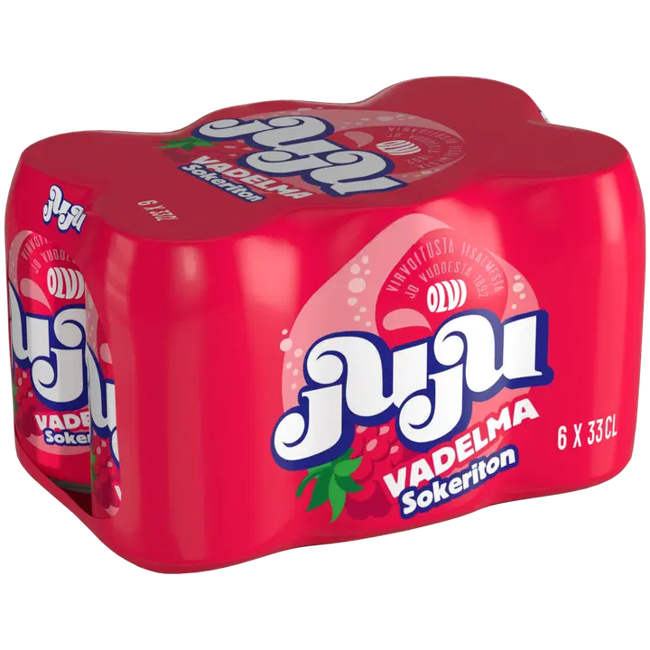 6xOLVI Juju Vadelma Sokeriton 0,33 l tlk