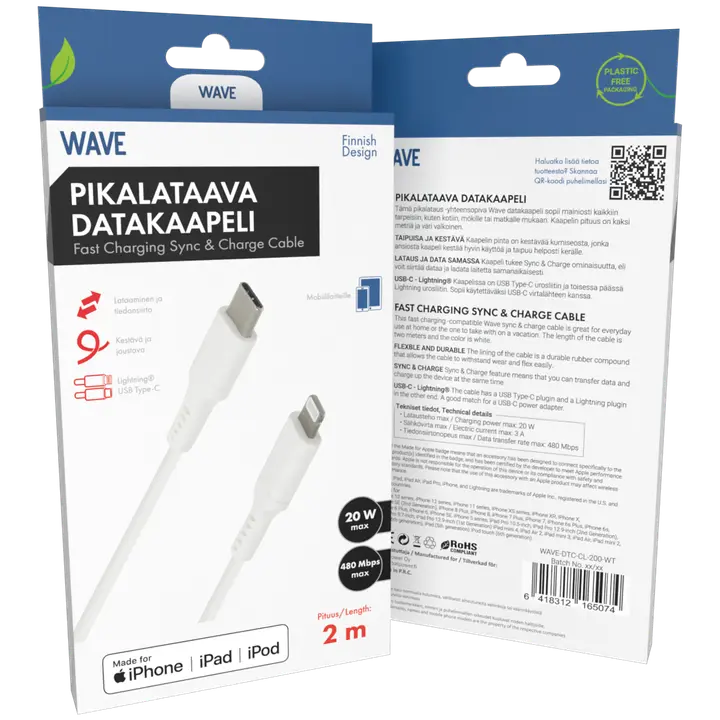 Laadimis/datakaabel Type-C Lightning (MFI) 2m