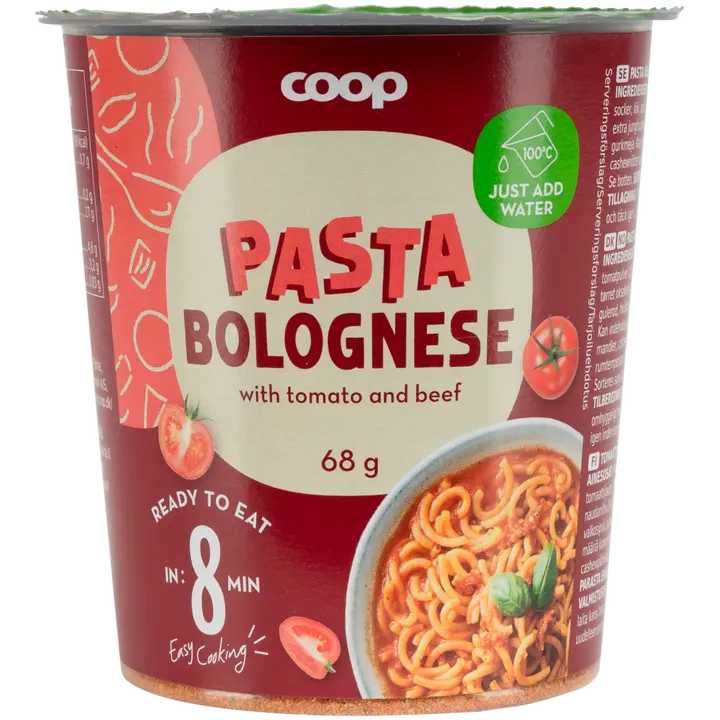 Coop pasta bolognese tomati ja veiselihaga 68 g
