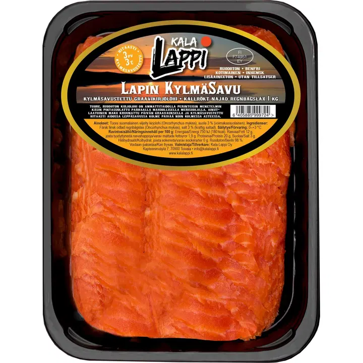 Lapin KylmäSavu kylmäsavustettu kirjolohisiivu 1kg