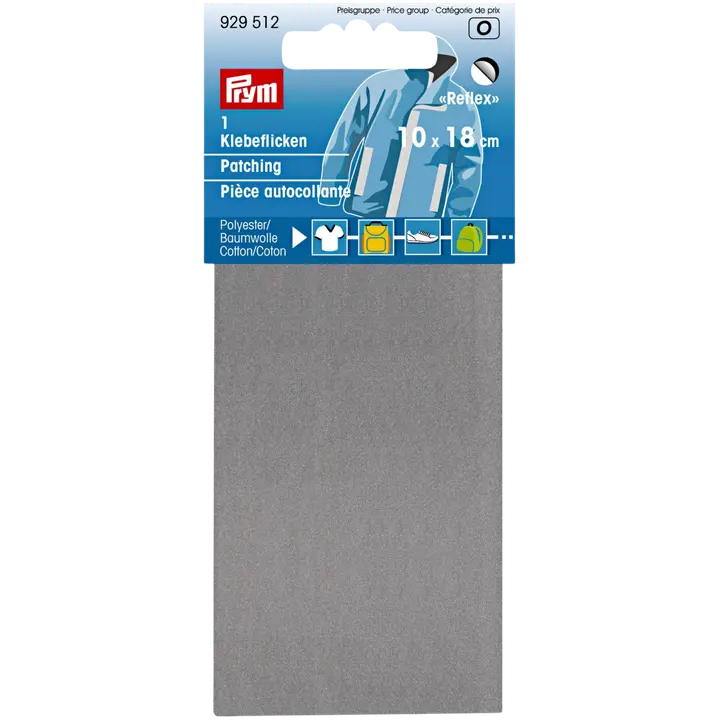 Prym heijastava itseliimautuva kangas 18x10cm harmaa