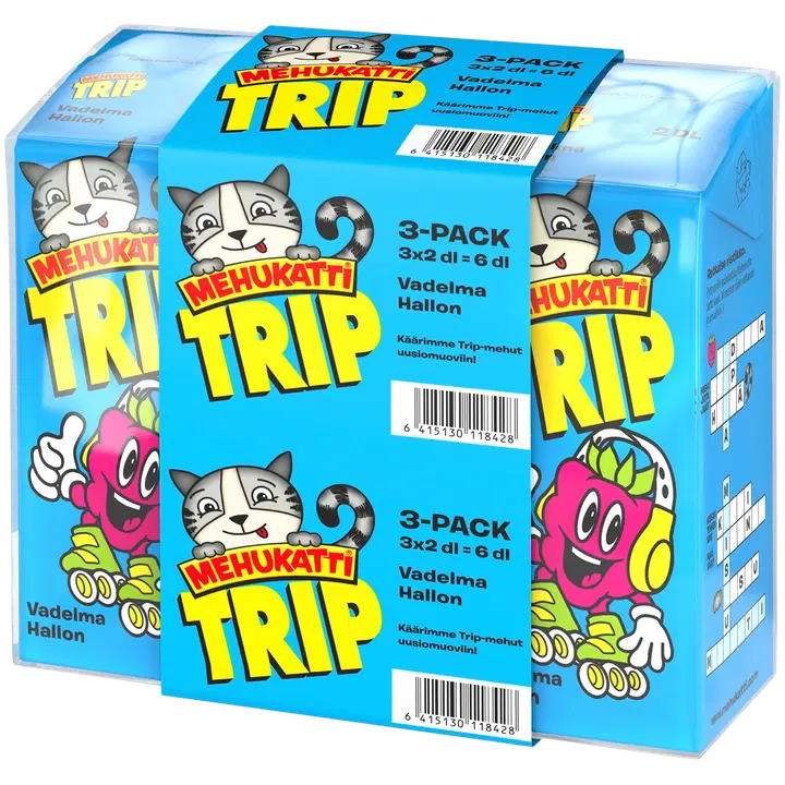 Mehukatti Trip Vadelmajuoma 2dl 3-pack