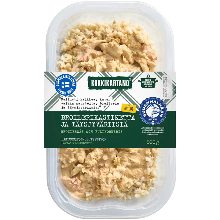 Kokkikartano Broilerikastiketta ja täysjyväriisiä 500g