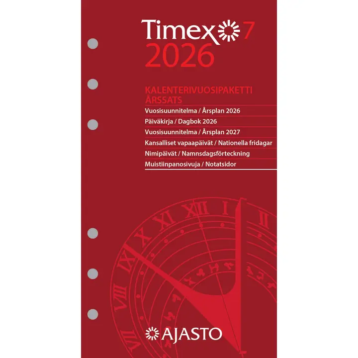 Ajasto taskukalenteri Timex 7 -vuosipaketti