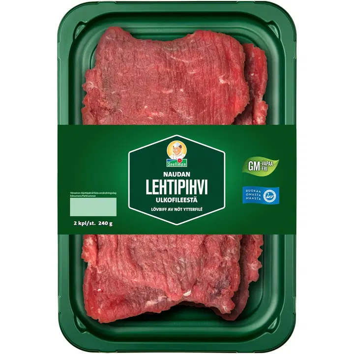 Snellman Naudan lehtipihvi ulkofileestä 2 kpl 240g