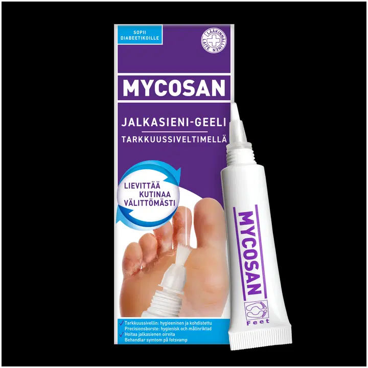 Mycosan Jalkasieni-geeli tarkkuussiveltimellä