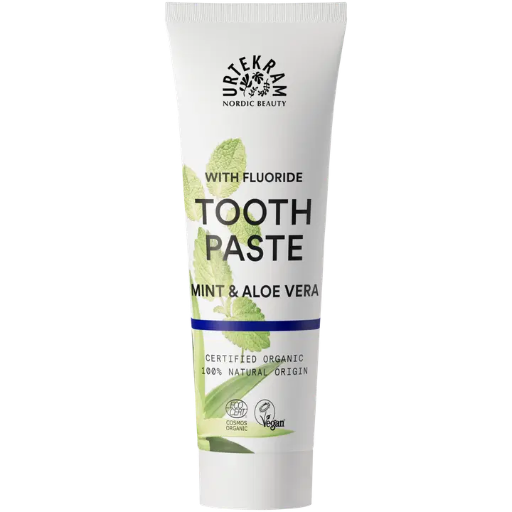 URTEKRAM Hammastahna Mint & Aloe Vera with Fluor 75ml