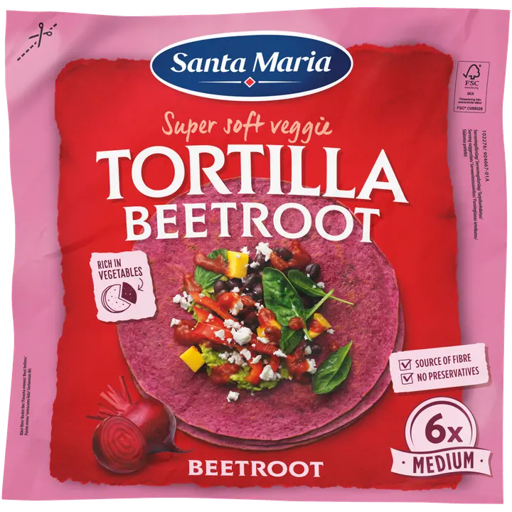 Santa Maria 240G Tex Mex Tortilla Beetroot Medium