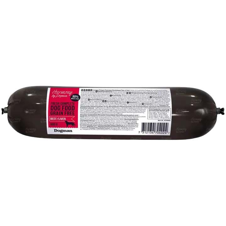 Dogman Harmony Koiranmakkara viljaton nauta maksa 800g