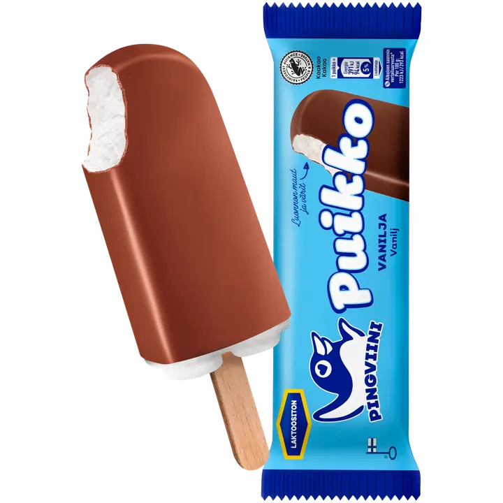 Pingviini Puikko Vanilja  laktoositon kermajäätelöpuikko 32g/57ml