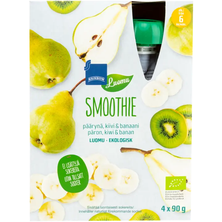Rainbow mahe pirni-kiivi-banaani 4x90g smuuti