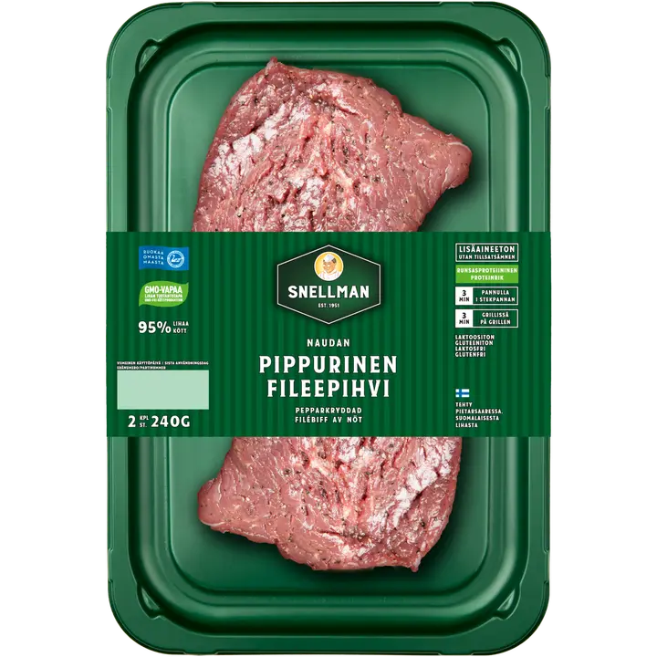 Snellman Naudan pippurinen fileepihvi 2 kpl 240 g
