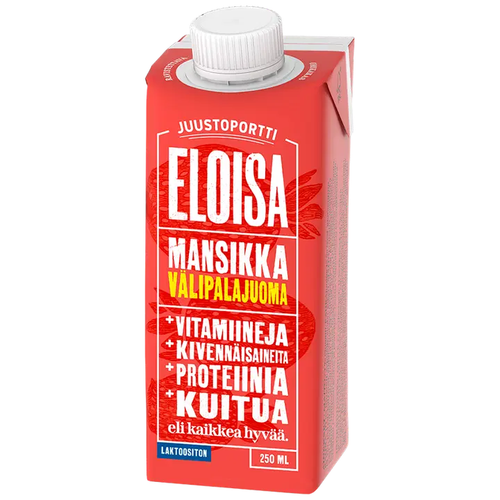 Juustoportti Eloisa välipalajuoma 250 ml mansikka laktoositon, gluteeniton