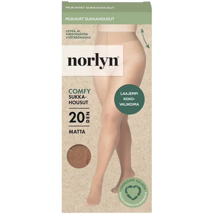 Norlyn naisten sukkahousut 20 den comfy Powder, koko 44-48