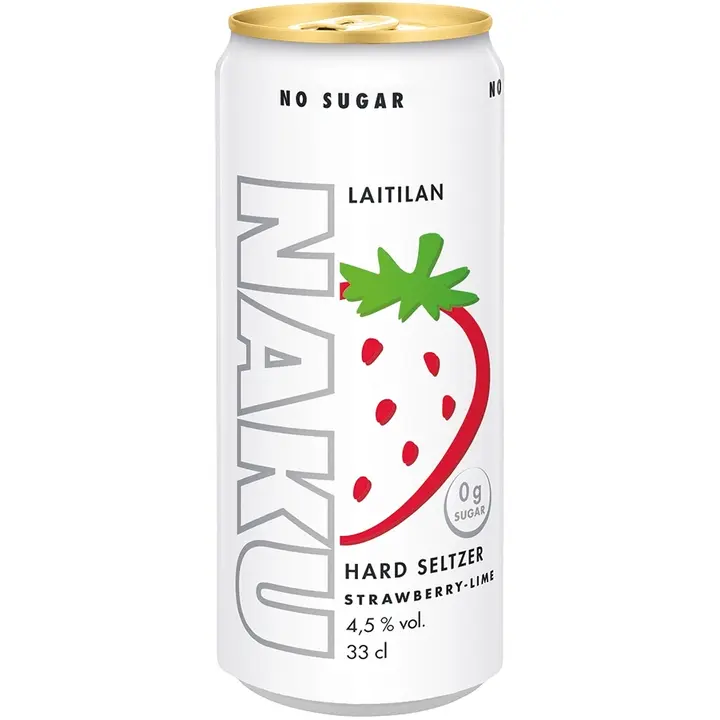 Laitilan Naku Strawberry-Lime 4,5 til-% 0,33L hard seltzer