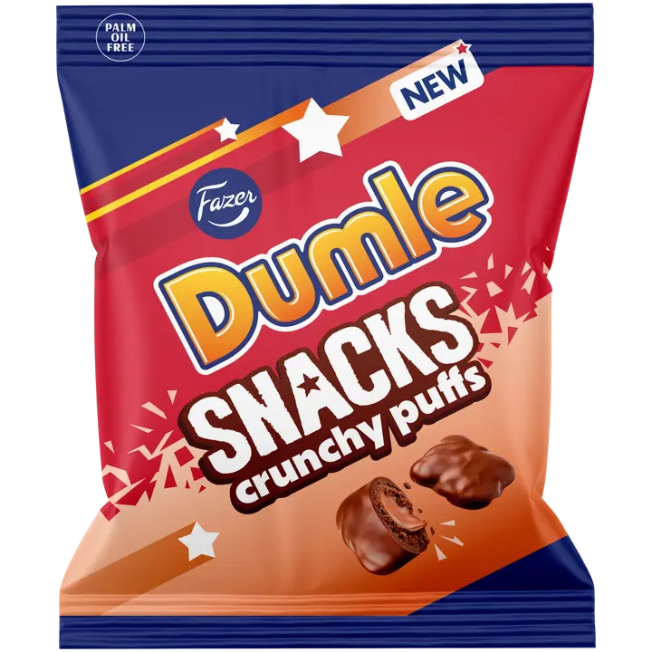 Fazer Dumle Snacks Crunchy Puffs kommikott 140g