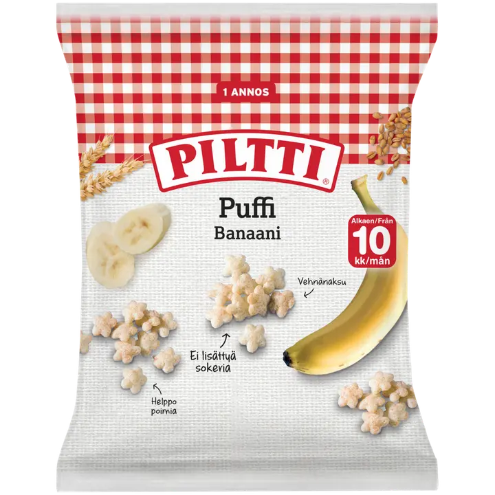 PILTTI Puffi 7g Banaanin makuisia vehnänaksuja 10kk